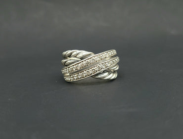  David-Yurman-Wide Double-Crossover Diamond-Ring