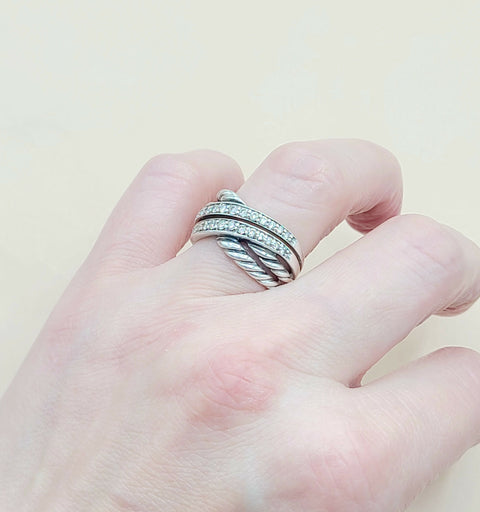 David-Yurman-Wide Double-Crossover Diamond-Ring