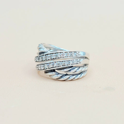  David-Yurman-Wide Double-Crossover Diamond-Ring