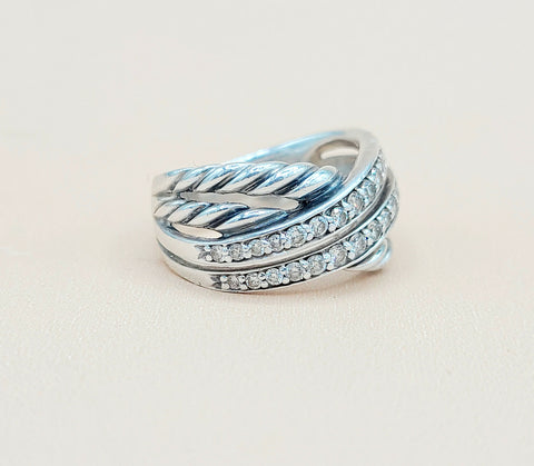 David-Yurman-Wide Double-Crossover Diamond-Ring