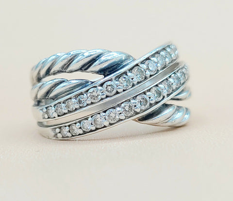  David-Yurman-Wide Double-Crossover Diamond-Ring