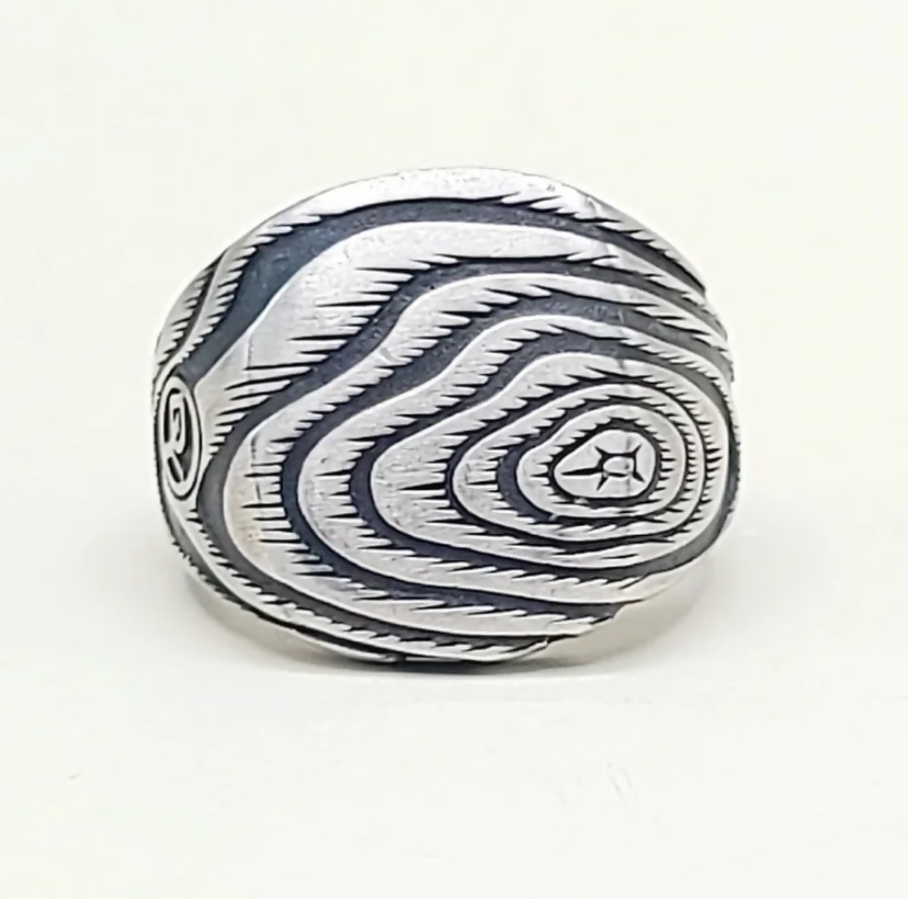 side David Yurman Wide Ironwood Signet Ring Sterling Silver 20mm