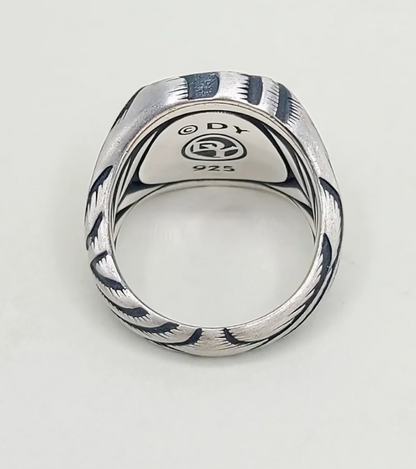 stamp of David Yurman Wide Ironwood Signet Ring Sterling Silver 20mm