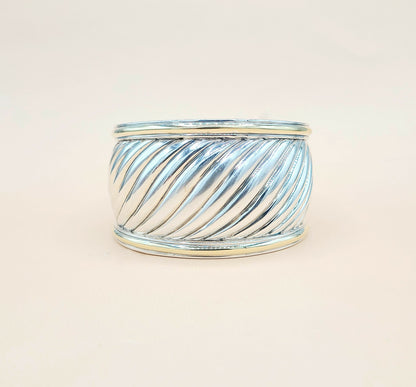 David Yurman Wide Sculpted Thoroughbred Cuff Bracelet | Certified  AYW Luxury #