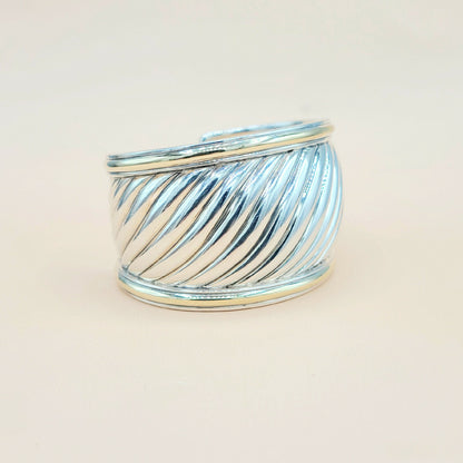 David Yurman Wide Sculpted Thoroughbred Cuff Bracelet | Certified  AYW Luxury #