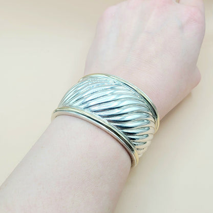 David Yurman Wide Sculpted Thoroughbred Cuff Bracelet | Certified  AYW Luxury #