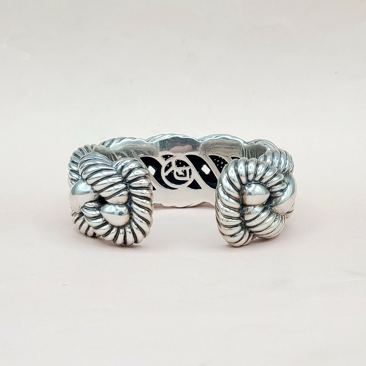  David Yurman-Wide-Woven-Cable Diamond Cuff Bracelet