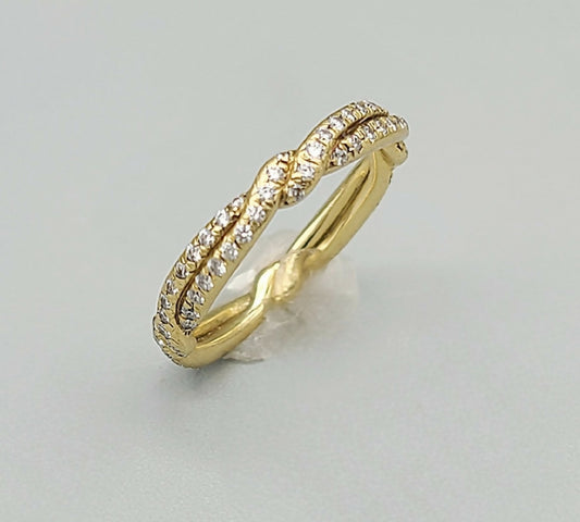David Yurman Wisteria Full Pave Band Ring with Diamonds in 18k Gold