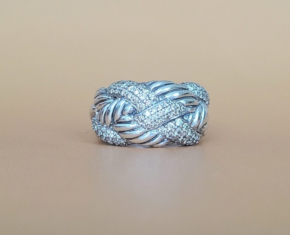 David Yurman Woven Cable Diamond Ring