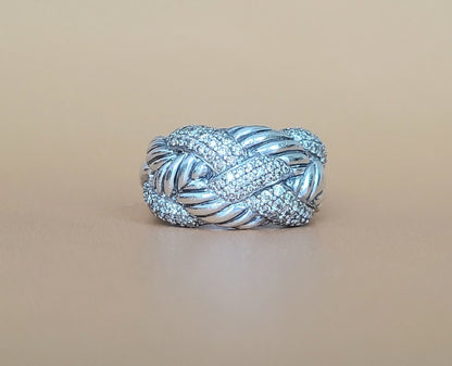  David Yurman Woven Cable Diamond Ring