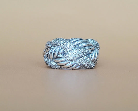  David Yurman Woven Cable Diamond Ring