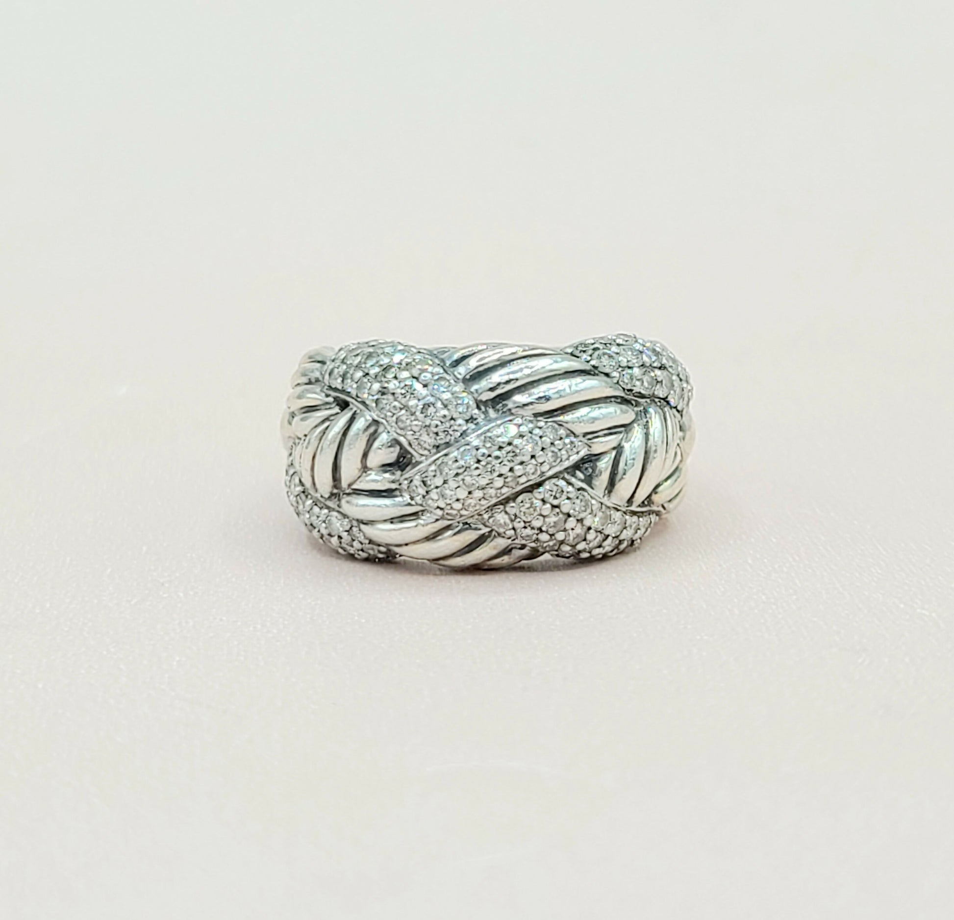  David Yurman Woven Cable Diamond Ring