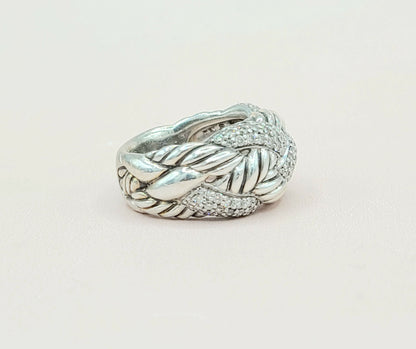  David Yurman Woven Cable Diamond Ring
