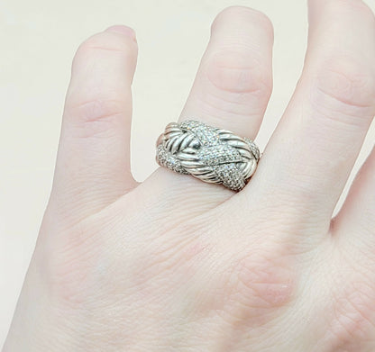 David Yurman Woven Cable Diamond Ring