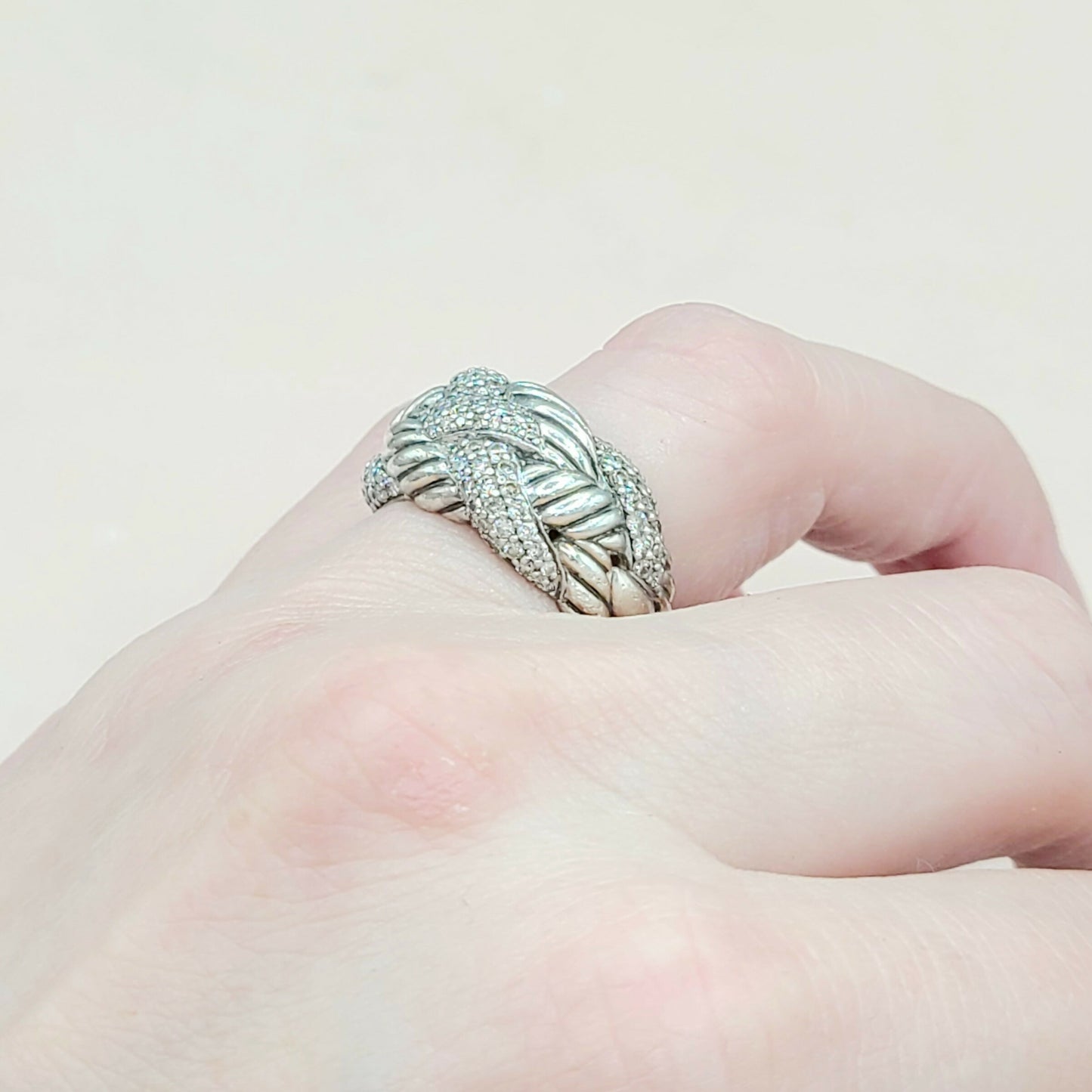  David Yurman Woven Cable Diamond Ring