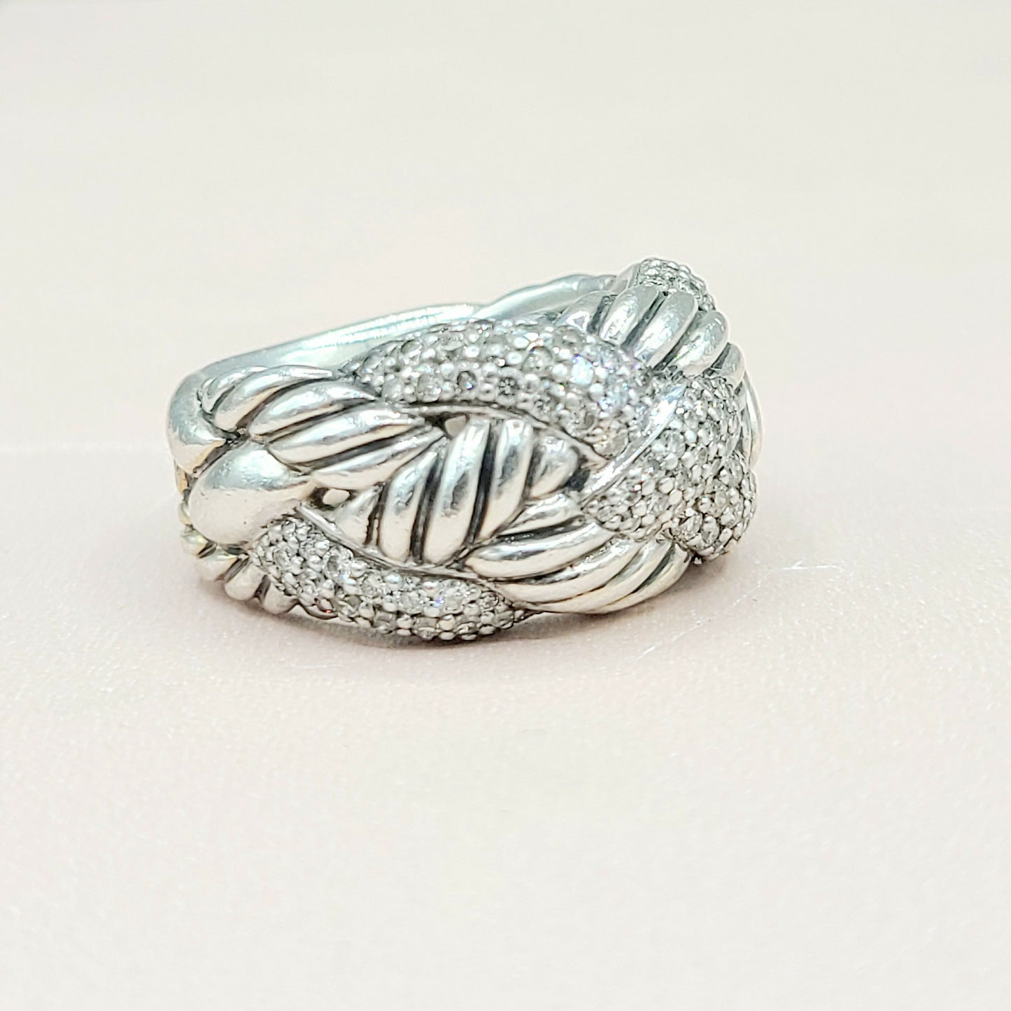  David Yurman Woven Cable Diamond Ring