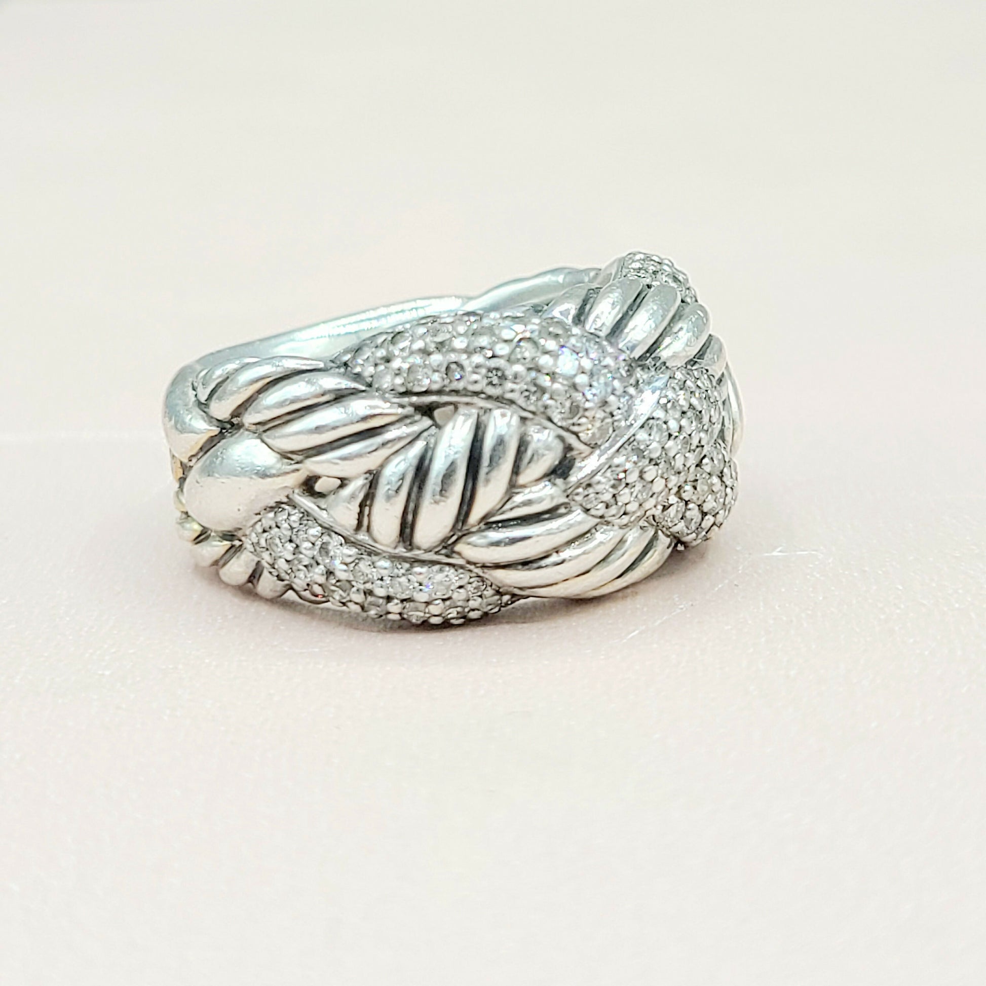  David Yurman Woven Cable Diamond Ring