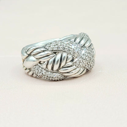  David Yurman Woven Cable Diamond Ring