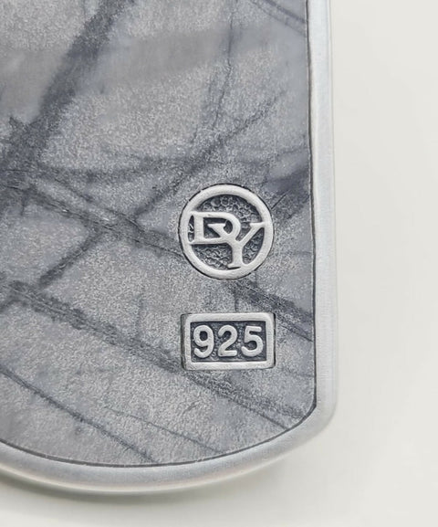 hallmark of David Yurman XLarge XL Picasso Jasper Dog Tag Pendant In Sterling Silver