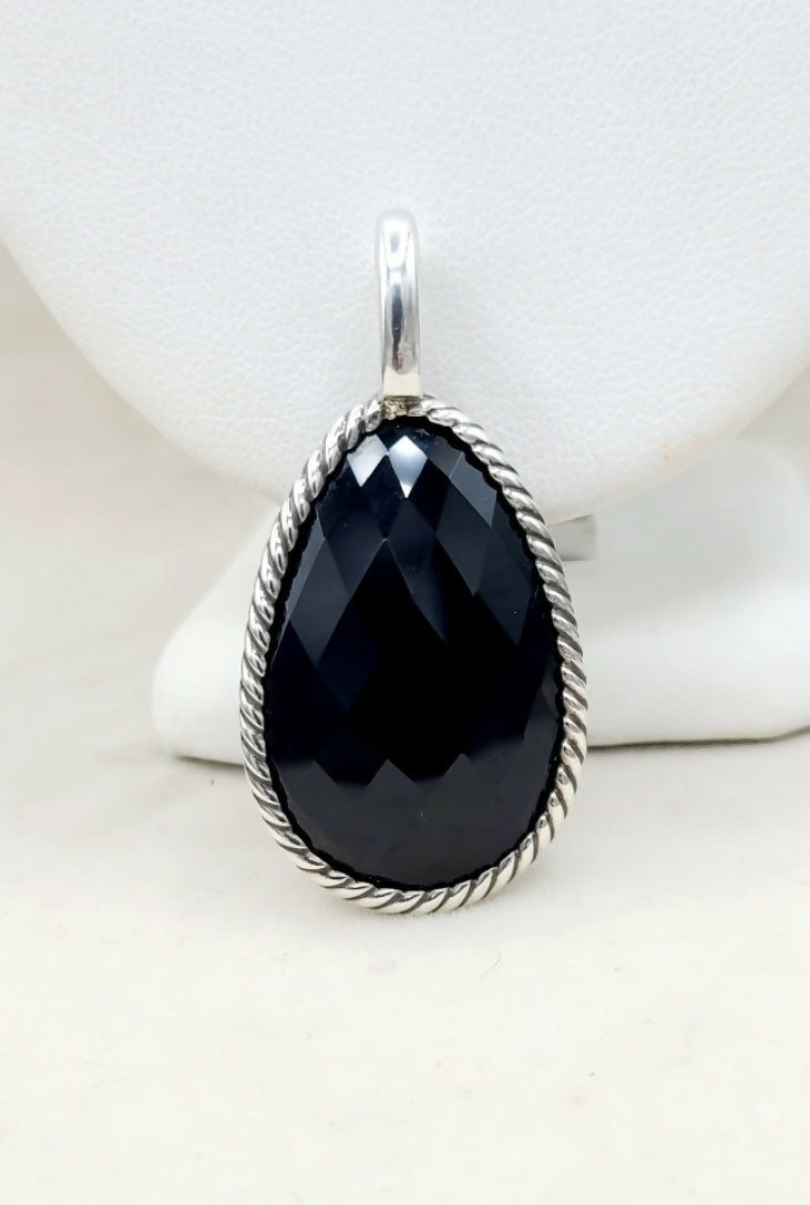  David Yurman Oversized-Teardrop-Cable Black-Onyx-Pendant-Enhancer--