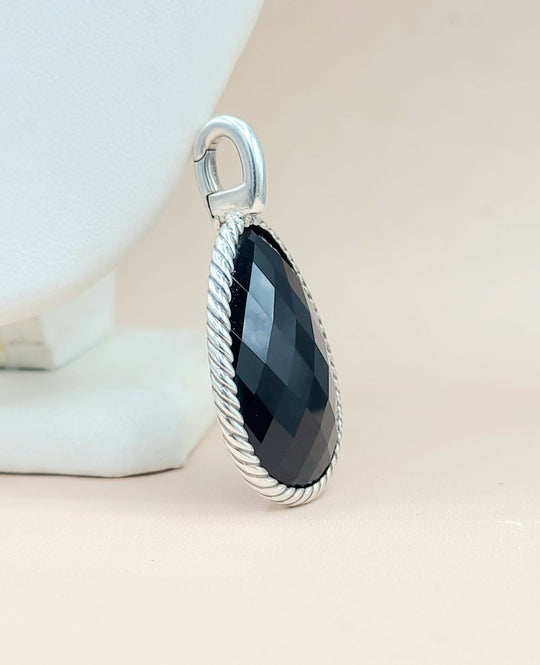  David Yurman Oversized-Teardrop-Cable Black-Onyx-Pendant-Enhancer--