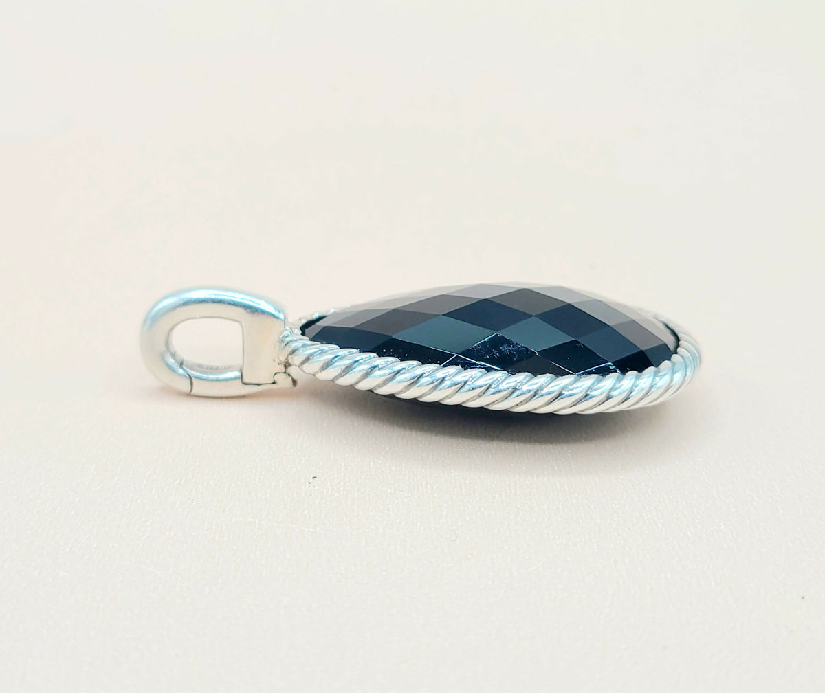  David Yurman Oversized-Teardrop-Cable Black-Onyx-Pendant-Enhancer--