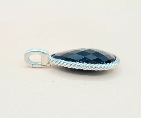  David Yurman Oversized-Teardrop-Cable Black-Onyx-Pendant-Enhancer--