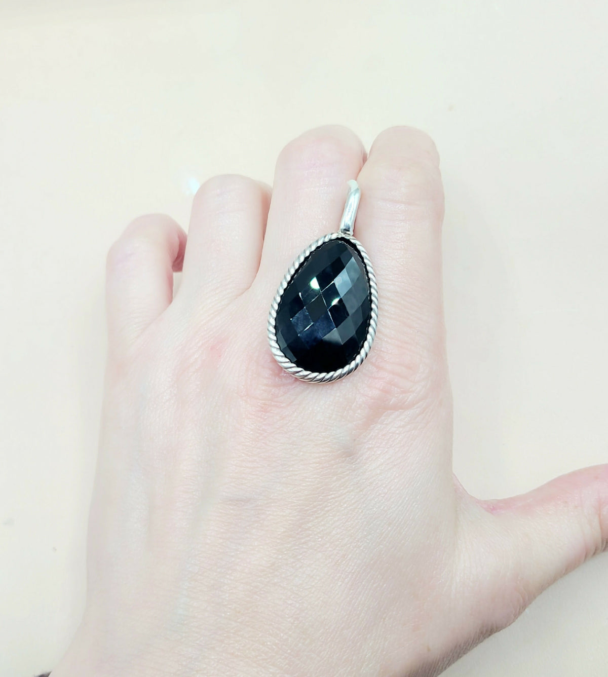  David Yurman Oversized-Teardrop-Cable Black-Onyx-Pendant-Enhancer--