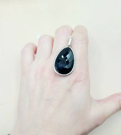  David Yurman Oversized-Teardrop-Cable Black-Onyx-Pendant-Enhancer--