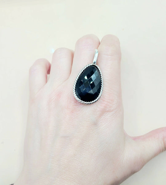  David Yurman Oversized-Teardrop-Cable Black-Onyx-Pendant-Enhancer--