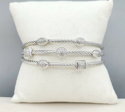 David Yurman Confetti Diamond Bracelet Sterling Silver 0.40 TCW 18mm Medium