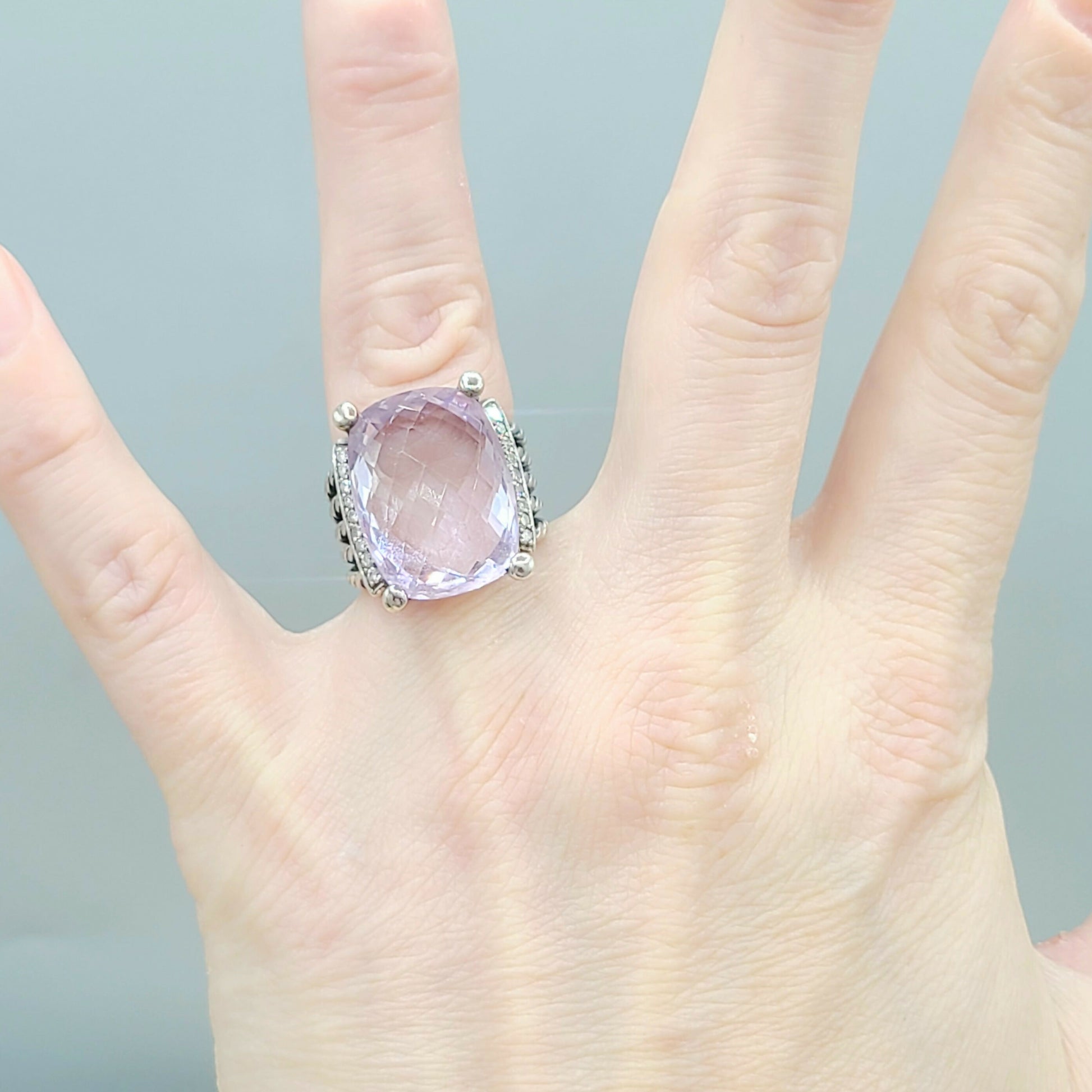    David Yurman Wheaton 20×15 Lavender Amethyst Diamond Ring