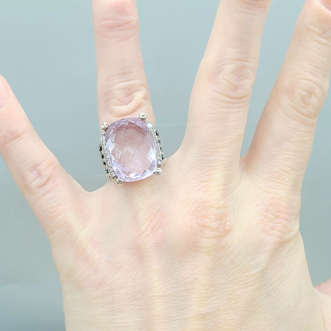  David Yurman Wheaton 20×15 Lavender Amethyst Diamond Ring