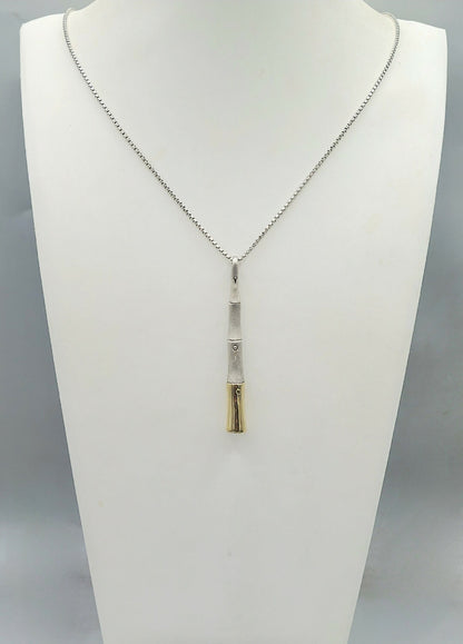 JOHN HARDY 18K Yellow Gold & Sterling Silver Bamboo Pendant Necklace