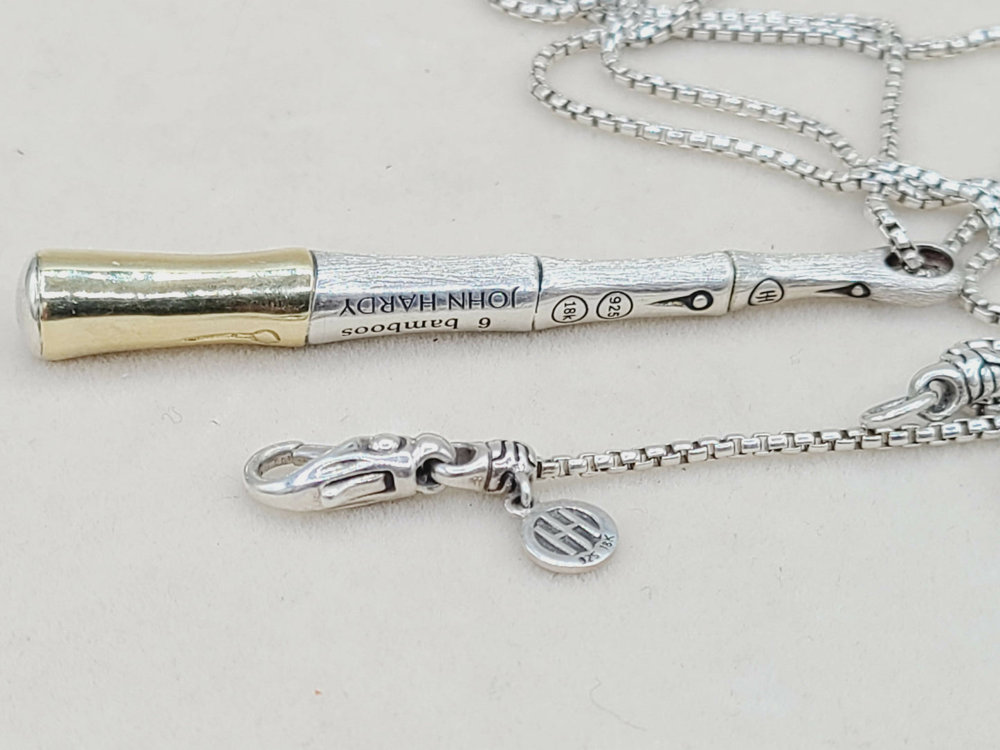 JOHN HARDY 18K Yellow Gold & Sterling Silver Bamboo Pendant Necklace