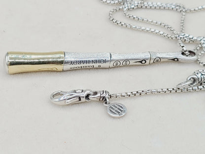 JOHN HARDY 18K Yellow Gold & Sterling Silver Bamboo Pendant Necklace