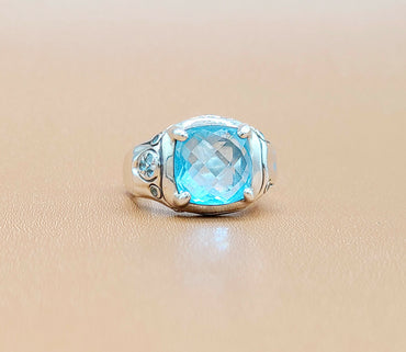 John Hardy Bamboo Ring Blue Topaz