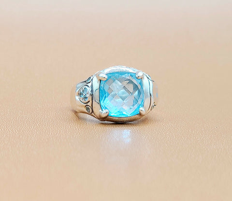  John Hardy Bamboo Ring Blue Topaz