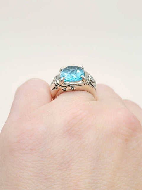  John Hardy Bamboo Ring Blue Topaz