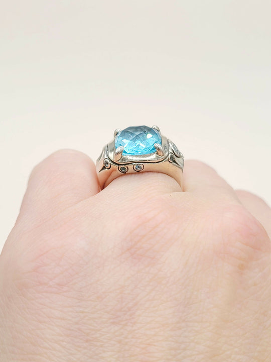  John Hardy Bamboo Ring Blue Topaz