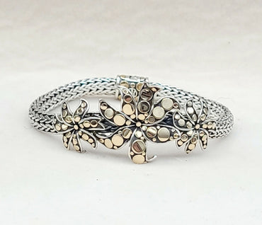  John Hardy Dot Ayu Frangipani Flower Bracelet With Gold