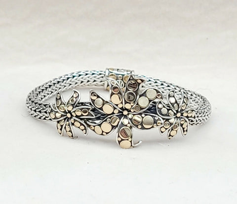  John Hardy Dot Ayu Frangipani Flower Bracelet With Gold