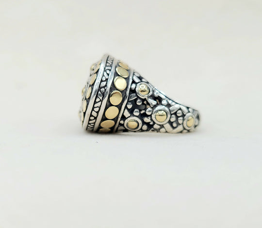  John Hardy Jaisalmer Dot Dome Ring With Gold