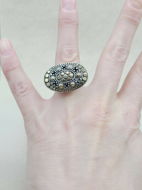  John Hardy Jaisalmer Dot Dome Ring With Gold