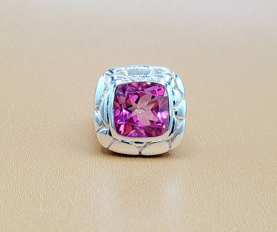  John Hardy Pebble Ring Large Pink Topaz