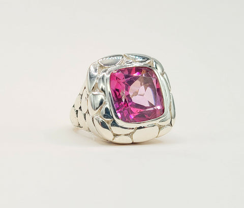  John Hardy Pebble Ring Large Pink Topaz