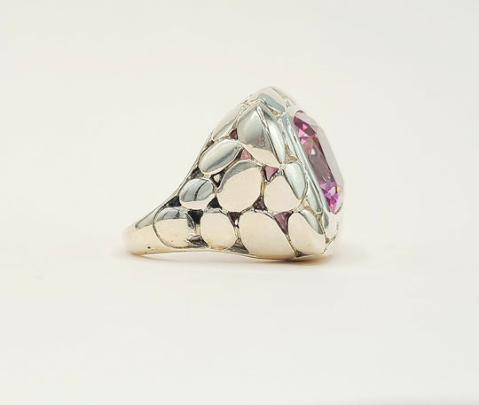 John Hardy Pebble Ring Large Pink Topaz