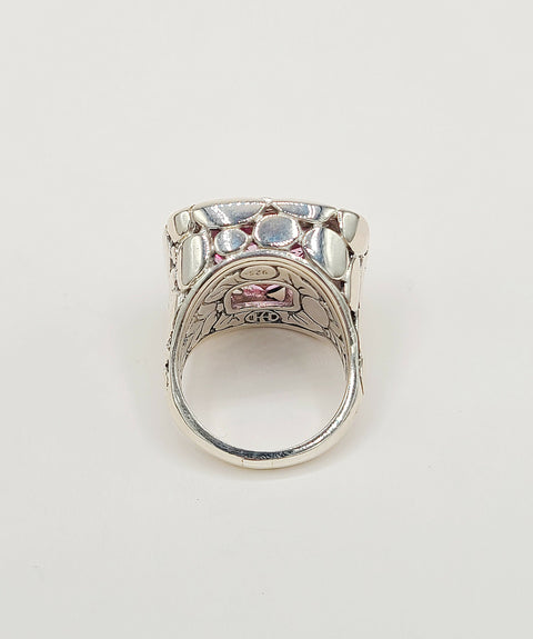  John Hardy Pebble Ring Large Pink Topaz