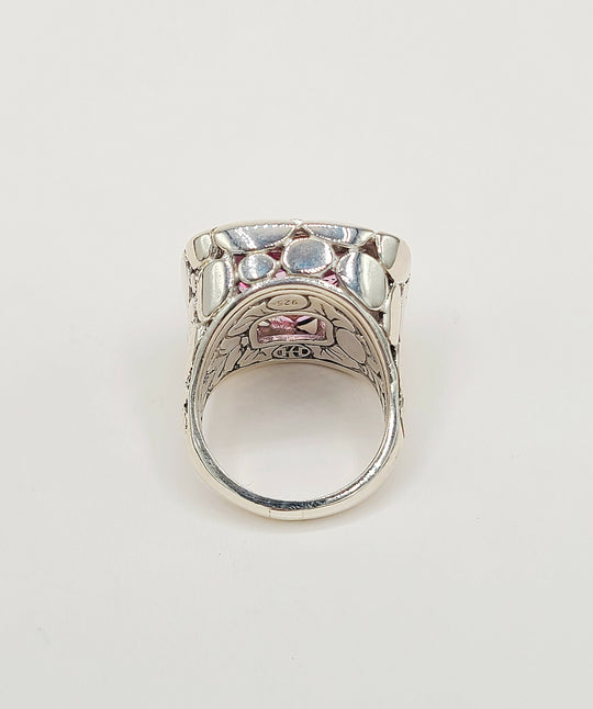  John Hardy Pebble Ring Large Pink Topaz