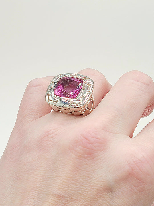  John Hardy Pebble Ring Large Pink Topaz